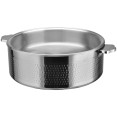 Cocotte triple couche en acier inoxydable martelé 9,6 L Φ320×H120 mm avec couvercle en verre – Finition argentée | Adexa E0312001