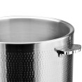 Cocotte triple couche en acier inoxydable martelé 9,6 L Φ320×H210 mm avec couvercle en verre – Finition argentée | Adexa E0312300