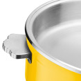 Cocotte triple couche en acier inoxydable 4,5 L Φ320×H120 mm avec couvercle en verre – Jaune | Adexa E0912005