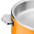 Cocotte triple couche en acier inoxydable 4,5 L Φ320×H120 mm avec couvercle en verre – Orange | Adexa E0912015
