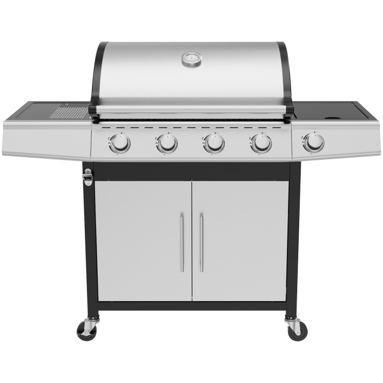 Barbecue à gaz professionnel 4 brûleurs avec brûleur latéral, armoire et grille de maintien au chaud 1330×570×1120 mm GPL | Adexa E34MJ12S52M45T45SB Barbecue à gaz professionnel 4 brûleurs avec brûleur latéral, armoire et grille de maintien au chaud 1330×570×1120 mm GPL | Adexa E34MJ12S52M45T45SB