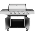 Barbecue à gaz professionnel 4 brûleurs avec brûleur latéral, armoire et grille de maintien au chaud 1330×570×1120 mm GPL | Adexa E34MJ12S52M45T45SB Barbecue à gaz professionnel 4 brûleurs avec brûleur latéral, armoire et grille de maintien au chaud 1330×570×1120 mm GPL | Adexa E34MJ12S52M45T45SB
