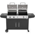 Barbecue mixte gaz et charbon de bois professionnel avec double couvercle, armoire et étagères latérales 1625×685×1230 mm | Adexa E42ZJ10S42M00T00ZT Barbecue mixte gaz et charbon de bois professionnel avec double couvercle, armoire et étagères latérales 1625×685×1230 mm | Adexa E42ZJ10S42M00T00ZT