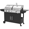 Barbecue mixte gaz et charbon de bois professionnel avec double couvercle, armoire et étagères latérales 1625×685×1230 mm | Adexa E42ZJ10S42M00T00ZT Barbecue mixte gaz et charbon de bois professionnel avec double couvercle, armoire et étagères latérales 1625×685×1230 mm | Adexa E42ZJ10S42M00T00ZT