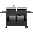 Barbecue mixte gaz et charbon de bois professionnel avec double couvercle, armoire et étagères latérales 1625×685×1230 mm | Adexa E42ZJ10S42M00T00ZT Barbecue mixte gaz et charbon de bois professionnel avec double couvercle, armoire et étagères latérales 1625×685×1230 mm | Adexa E42ZJ10S42M00T00ZT