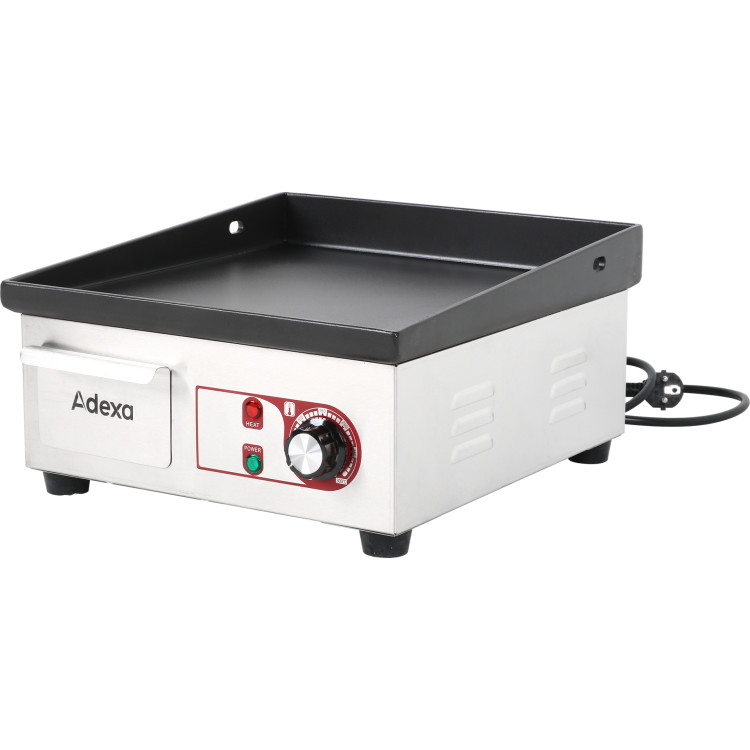 Plancha Professionnelle Lisse 360x380mm Plaque émaillée 1.5kW Electrique | Adexa EG3638