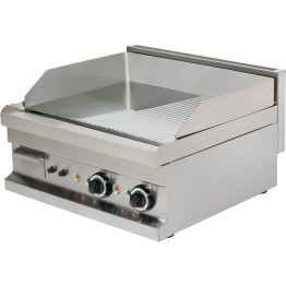 Plancha électrique professionnelle Chromée Lisse/Rainurée 2 zones 5,4kW  | Adexa Hotmax 600 EG606SG
