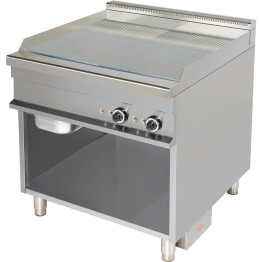 Fry top sur fond ouvert Électrique Nervuré 2 zones 12kW | Adexa Hotmax 900 EG921G