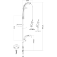 Unité de pulvérisation de pré-rinçage avec robinet pivotant Montage sur pont Double entrée Hauteur 1000 mm Acier inoxydable | Adexa EQ2801A12