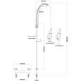 Robinet mélangeur de bureau 8 po avec colonne montante 20 po, flexible 37 po et douchette en laiton chromé | Adexa EQ2805A