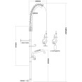 Robinet mélangeur à montage sur crédence avec colonne montante de 51 cm, flexible de 94 cm et bec pivotant de 30 cm, en laiton chromé | Adexa EQ2811A12