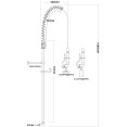 Robinet mélangeur à montage sur crédence avec colonne montante de 51 cm et flexible de 94 cm, en laiton chromé | Adexa EQ2811A