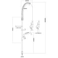Robinet mélangeur sur pied avec colonne montante de 51 cm, flexible de 94 cm et bec pivotant de 30 cm, en laiton chromé | Adexa EQ2812A12
