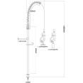 Robinet mélangeur sur pied avec colonne montante de 51 cm et flexible de 94 cm, en laiton chromé | Adexa EQ2812A