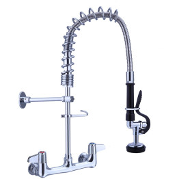 Douchette de prérinçage murale, double entrée, hauteur 500 mm, acier inoxydable | Adexa EQ7802A