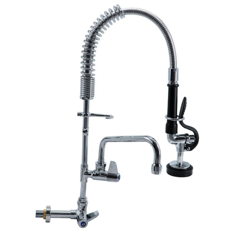 Robinet mélangeur de bureau 8 po avec colonne montante 8 po, flexible 18 po et bec pivotant 8 po, laiton chromé | Adexa EQ7810A08