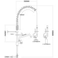 Robinet mélangeur de bureau 8 po avec colonne montante 8 po, flexible 18 po et bec pivotant 8 po, laiton chromé | Adexa EQ7810A08