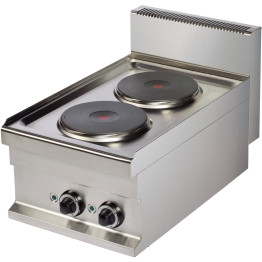 Plaque de cuisson éléctrique professionnelle 2 plaques 5.2kW | Adexa Hotmax 700 ER711S