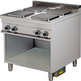 Plaque de cuisson éléctrique professionnelle sur fond ouvert 4 plaques carrées 16kW | Adexa Hotmax 900 ER921