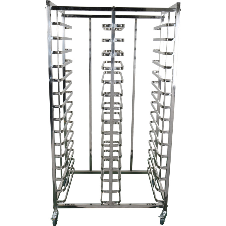 Chariot à étagères économique à double rangée (2 x 15 niveaux) pour plaques de cuisson 600 x 400 mm | Adexa ERT6415X2