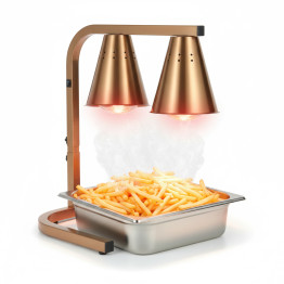 Chauffe-plats professionnel GN1/1 – 2 lampes chauffantes 430×560×305 mm 500 W Or | Adexa EWL03G2