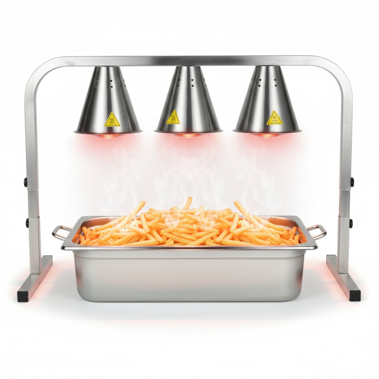 Chauffe-plats professionnel GN1/1 – 3 lampes chauffantes 660×660×560 mm 750 W Argent | Adexa EWL03S3 Chauffe-plats professionnel GN1/1 – 3 lampes chauffantes 660×660×560 mm 750 W Argent | Adexa EWL03S3
