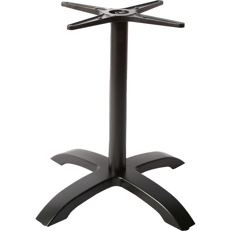Pied de table en fonte noire à base en croix 660 x 720 mm | Adexa F009