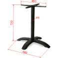 Pied de table en fonte noire à base en croix 660 x 720 mm | Adexa F009