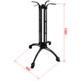 Pied de table décoratif en aluminium noir, hauteur bar 600 mm, hauteur 1080 mm | Adexa F023