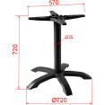 Pied de table en fonte noire à cinq branches en forme d'étoile 720 x 720 mm | Adexa F037