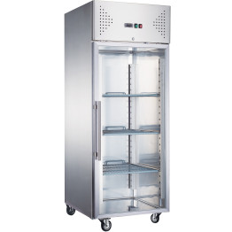 Réfrigérateur professionnel Armoire verticale 600 litres Façade vitrée 1 porte GN2/1 Refroidissement ventilé | Adexa R600SGLASS