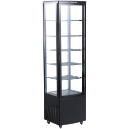 Réfrigérateur vertical commercial d'exposition 280 litres, porte vitrée simple, 5 étagères, refroidissement ventilé, dimensions : 515 x 486 x 1902 mm | Adexa FT280L