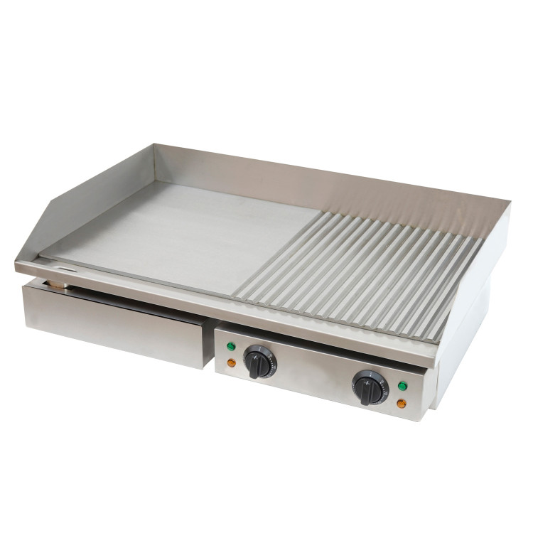 Plancha Professionnelle Lisse/Striée 730x500x230mm 4.4kW Electrique | Adexa FT822