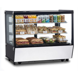 Vitrine réfrigérée de comptoir 160 litres, 2 étagères, noir et inox | Adexa FTW160Z Vitrine réfrigérée de comptoir 160 litres, 2 étagères, noir et inox | Adexa FTW160Z