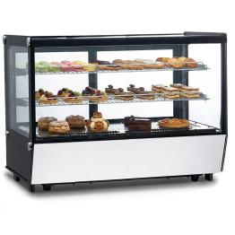 Vitrine réfrigérée de comptoir 200 litres, 2 étagères, noir et inox | Adexa FTW200Z Vitrine réfrigérée de comptoir 200 litres, 2 étagères, noir et inox | Adexa FTW200Z