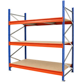 Rayonnage commercial robuste à grande portée 1800 x 600 x 2000 mm, 3 niveaux, capacité de charge 600 kg | Adexa FUJI802