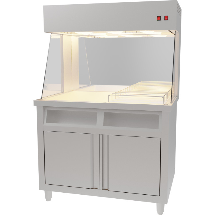 Bac à copeaux électrique commercial et station de maintien au chaud avec armoire 1000 x 700 x 1500 mm | Adexa FW1000