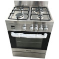 Cuisinière à gaz professionnelle 4 brûleurs en acier inoxydable avec four à gaz 600×600×850 mm | Adexa G24D084010