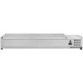 Plateau de préparation réfrigéré 1600 mm, 7 x GN 1/3, couvercle en acier inoxydable | Adexa THVD1600/380