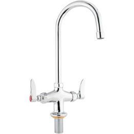 Robinet commercial monotrou à montage sur plage avec col de cygne pivotant de 15 cm (6 po) en laiton chromé | Adexa GD3601