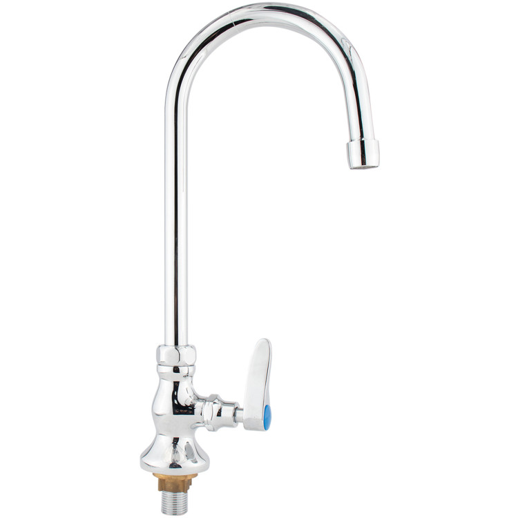 Robinet commercial monotrou à montage sur plage avec col de cygne pivotant de 15 cm (6 po) en laiton chromé | Adexa GD3603