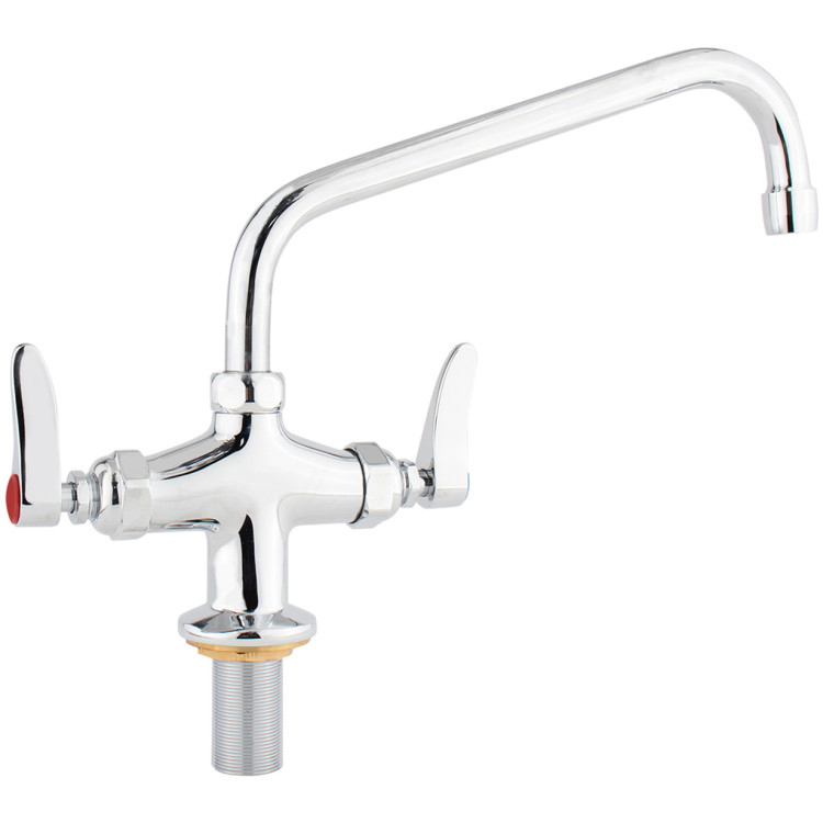 Robinet commercial monotrou à montage sur plage avec bec pivotant de 25,4 cm (10 po) en laiton chromé | Adexa GD3610