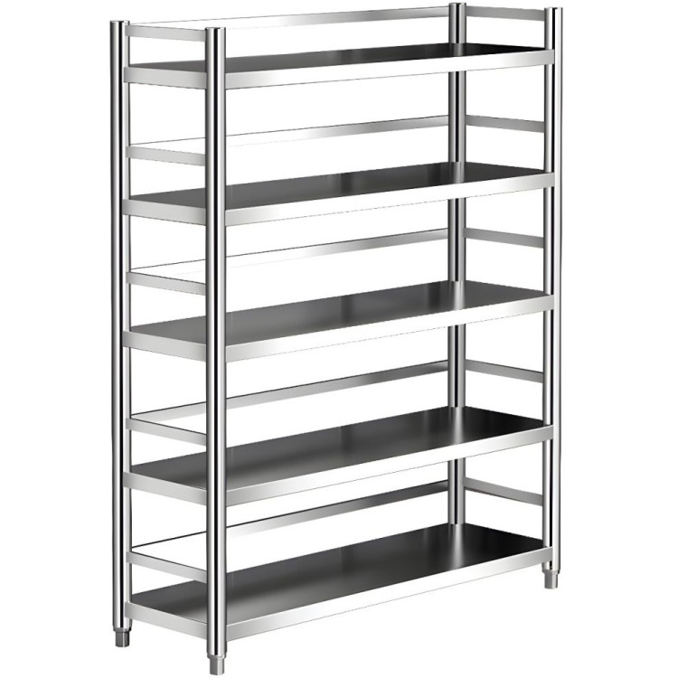 Étagère commerciale 5 niveaux en acier inoxydable 1200 x 400 x 1810 mm | Adexa GEW18