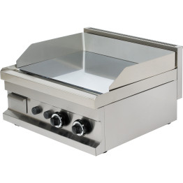 Plancha à Gaz professionnelle Professionnel Lisse Chromée 2 zones 9.6kW  | Adexa Hotmax 600 GG606