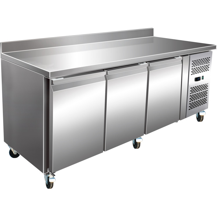 Comptoir Réfrigéré Professionnel avec Dosseret 3 portes Profondeur 600mm | Adexa RS32V