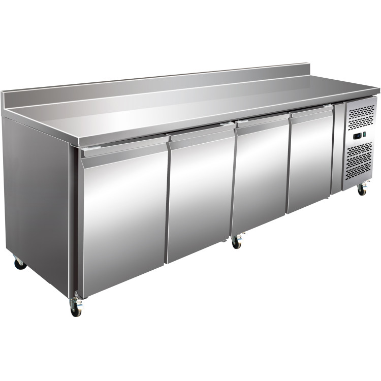 Comptoir Réfrigéré Professionnel avec Dosseret 4 portes Profondeur 600 mm | Adexa RS42V
