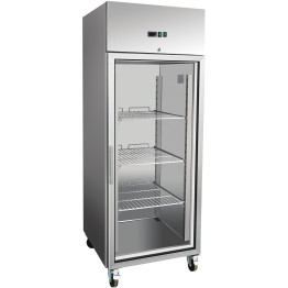 Réfrigérateur professionnel Armoire verticale 600 litres Inox Porte simple vitrée GN2/1 Refroidissement ventilé | Adexa R600VGLASS