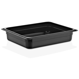 Cuvette gastronorme en polycarbonate GN1/2, profondeur 65 mm, noire | Adexa PB8122