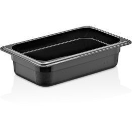 Cuvette gastronorme en polycarbonate GN1/4, profondeur 65 mm, noire | Adexa PB8142