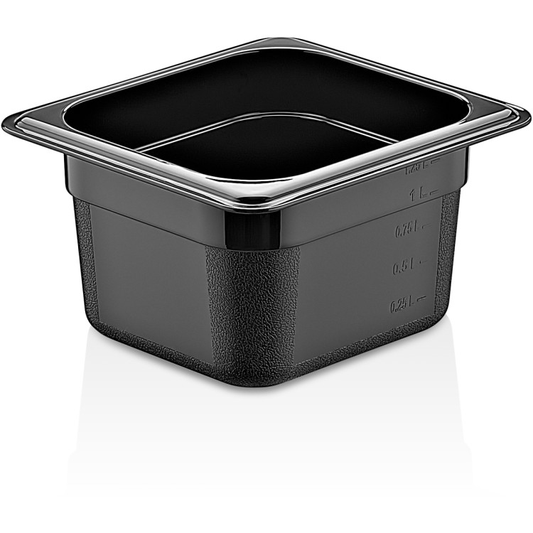 Cuvette gastronorme en polycarbonate GN1/6, profondeur 100 mm, noire | Adexa PB8164 Cuvette gastronorme en polycarbonate GN1/6, profondeur 100 mm, noire | Adexa PB8164